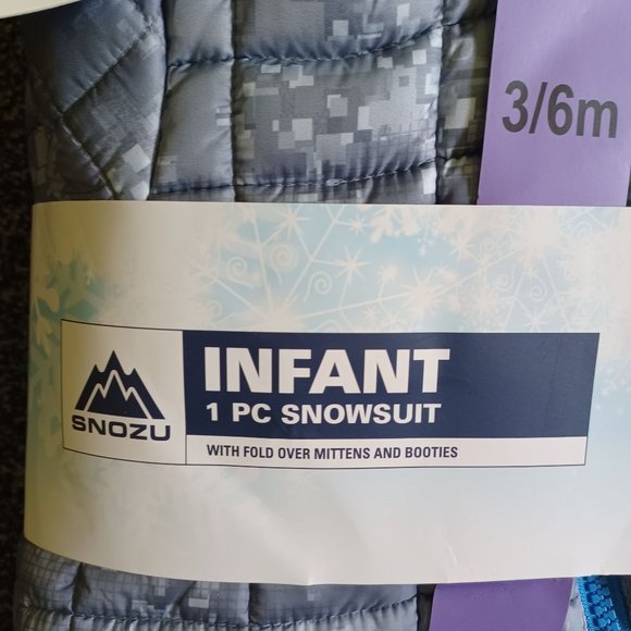 NWT Snozu Infant's Snowsuit Size 3/6M Grey Color Zipper Closure Outerwear Jacket - Picture 11 of 11